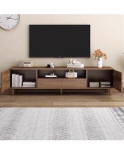Alternative view of Kutis 1-Piece TV Cabinet Living Room Furniture TV Table TV Stand With Drawers Density Board Brown 160x30x45 cm