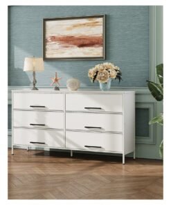 keke Wide Fabric Drawer Dresser Deep Storage for Bedroom, Closet & Living Room