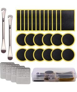 Arabest Bicycle Tire Repair Kit Includes Glueless Bike Tub Patches Self Adhesive Bicycle Tire Patches Included Round Square Rectangle and Metal Rasps for Road Mountain Bikes