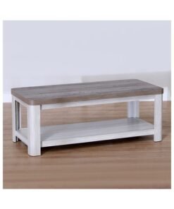DANUBE HOME Olivos Coffee Table With Shelf Multi Functional Living Room Desk Space Saving Center Table Furniture For Home Living Room L 120 x W 54 x H 45 cm Ash Grey / Oak