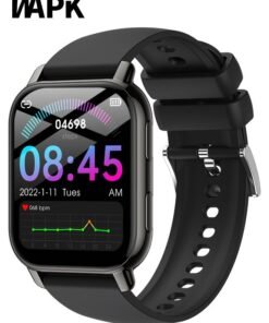 WAPIK Korean Brand P5S Smart Watch,Business Smartwatch,Waterproof Fitness Watch, Bluetooth Calling,Smart watch for Men, Zinc Alloy Vacuum Plating, Heart Rate Monitoring,Smart watch for women Black