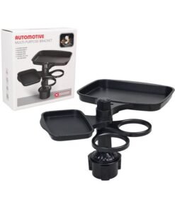 Super ZYouth 4-in-1 Car Cup Holder Tray Adjustable Food Table Tray for Car with 360° Rotatable Phone Holder