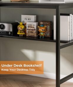 Stubborn Large Gaming Table, 180cm U Shaped desk, Texture Desktop Corner Computer Desk, U Office Desk with Storage Shelves, Gaming Desk for Office and Gaming Area - Image 3