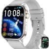 RollsTimi  Fashion Smart Watch for Men Women 2.01" GPS Fitness Tracker with Bluetooth Calling, 178 Sport Modes, Heart Rate/Sleep Monitor, Silver Smartwatch for Android iOS