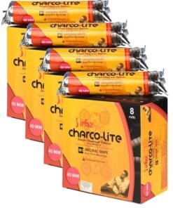 Irfaz Charco Lite Bakhoor Charcoal Quick Lighting and Long Lasting Incense Charcoal Tablets for Oud, Bakhoor and Incense - 80 Pieces per Box  (4 Boxes Compo Pack - 320 Total Pieces)