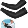 Rockbros Sun Protection Arm Sleeves UPF50+ (2 Pairs) - Cooling UV Sleeves for Men & Women, Arm Covers for Cycling, Golf, Desert Sports, Driving, Fishing(Black)