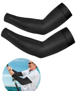 Rockbros Sun Protection Arm Sleeves UPF50+ (2 Pairs) - Cooling UV Sleeves for Men & Women, Arm Covers for Cycling, Golf, Desert Sports, Driving, Fishing(Black)