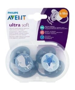 Philips Avent Pack Of 2 Ultra Soft Dummy, Bpa Free Pacifier For Babies From 6 To 18 Months , Whale, Star (Model Scf223, 03)