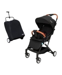 Moon Baby Ritzi - Cabin Stroller With Five-Point Seatbelts And Cushioned Shoulder Straps, 0 To 3 Years, 0 - 18 Kg, Oxford Black