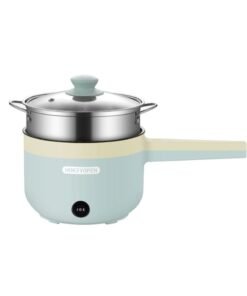 XiuWoo Electric Hot Pot Electric Pot 1.8L Mini Crock Pot Electric Cooker with Steamer And Overheat Protection Ideal for Stews Soups Hot Pots and Noodles for One Person