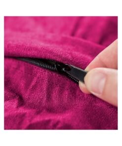 Comfy Large Soft & Fluffy Classic Pink Velvet Bean Bag With Bouncy Beans Filling - Image 3
