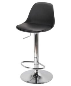 MAPLE HOME DECORATION Maple Home Swivel High Chair Bar Stool Adjustable Up Down Stainless Steel Base Office Restaurant Furniture (Black-1pcs)