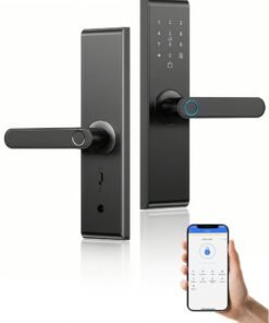 SageLiving Black Smart WiFi Door Lock for Middle East - Tuya APP & Keypad Access, Auto Lock & One-Touch Unlock, 5050 Mortise, Home & Office Security Lock