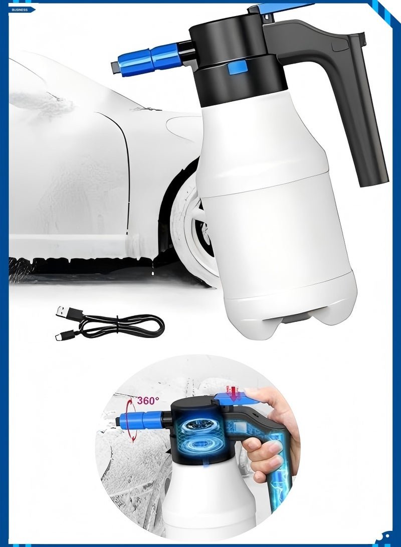 1.5L Electric Car Foam Sprayer, Rechargeable BatteryPowered Pressure Foam Sprayer for CarWash , Home & Garden
