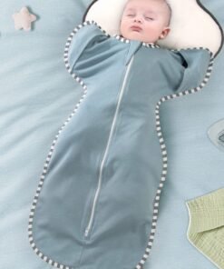 joybuy Baby Swaddle Wrap Size S BABY Sleep Sack, Baby Sleeping Bag With Arms, Newborn Swaddle Blanket Wrap 2 Way Zipper Unise, Suitable For 3-9 Months Baby (Blue), 60cm* 35cm