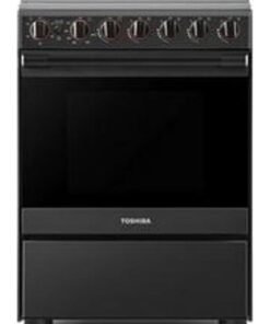 Toshiba 60 x 60 cm 4-Gas Burner Cooking Range With Gas Oven And Grill, Cast Iron Pan Support, TruClean Enamel Cavity TBA-24BMG4G089KS-SA Grey/Black