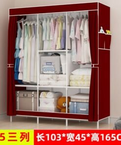 Self-Pickup Simple Wardrobe Fabric Wardrobe With Reinforced Steel Frame, Single-Person Storage, Dustproof