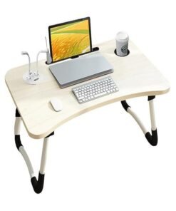 LIVVY Multi-Function Foldable Laptop Table with USB Light, Cup Holder & Tablet Slot – Portable Bed Desk for Study, Work, and Gaming