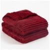 T G H Striped Flannel Fleece Blanket Plush Throw Blanket Super Soft Single Size (160x220cm) for Bed and Sofas, Luxurious Warm and Comfortable