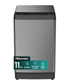Hisense 11KG Top Loading Washing Machine WT3K1123UT, iBubble Clean,Monolith Design, Aqua Save, Soal Function, PureFlat Lid, Mega Capacity, Maxload Opening, Air Dry, Quick 15’, Magic Filter WT3K1123UT Titanium Gray