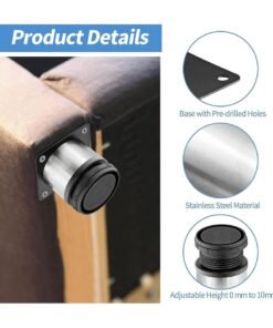 Furniture Legs, 4 Pack Stainless Steel Furniture Legs with Screws, 5 cm Adjustable Furniture Cabinet Round Metal Legs, Adjustable Furniture Feet for TV Stand, Sofa, Cabinet