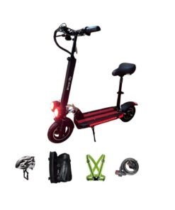 Winner Sky Electric Scooter E10 with 1000W Motor, Full Foldability, 48V 13Ah Battery, Anti-Theft Remote Control Red