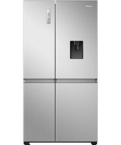 Hisense Gross 869L/Net 637L Side By Side Refrigerator Fridge RS3N668SMI3, Non Plumbed Water Despenser, Multi Air Flow, Super Freeze, Super Cool, Dual Temp Control Zone, Durable Inverter RS3N668SMI3 Silver