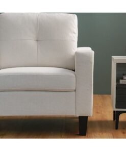 Alternative view of DANUBE HOME Supreme 1 Seater Fabric Sofa Armchair Modern Design Single Seater Accent Chair Comfortable Living Room Furniture L91Xw80Xh88Cm - Cream