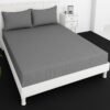MAXQON Deep Fitted Bed Sheet +2Pcs Pillow Covers, King/Queen/Double/Single Sizes, Color Grey, Depth 30cm