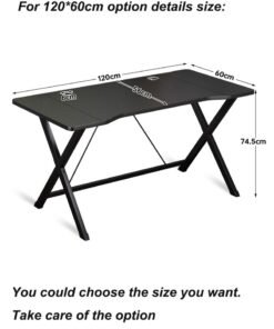 Alternative view of FAMAPY Gaming Table 100x54.5x75cm,Small Office Desk with Cable Hole, Compact  Gaming Desk,Carbon Fiber  PC Workstations