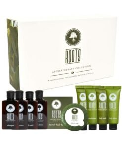 Roots Aromatherapy Amenity Kit Travel Size Bulk Pack (Eucalyptus Tea Fragrance) Toiletries For Bathroom Guests Hotels Motels And Lodging (Box)