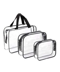 3-Piece Toiletry Kit Clear/Black