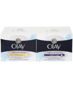Olay Natural Aura Glowing Radiance Day Cream SPF15 50 g with All In One Radiance Night Cream 50 gram pack of 2