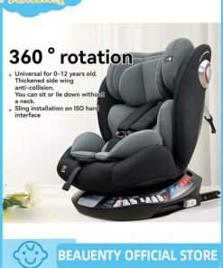 Beauenty ﻿Baby Safety Car Seat for Infant/Kids with ISOfix Interface, 360° Rotating Car Seat with 5-Point Safety Harness and  Adjustable Headrest