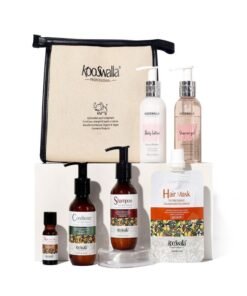 KooSwalla Tea Tree Hair Care Travel Kit, 6PCS Deluxe Travel Size Toiletries Kit with Hair Body Products, Natural, Refreshing, and Hydrating for Healthy Scalp & Hair with Zip Bag