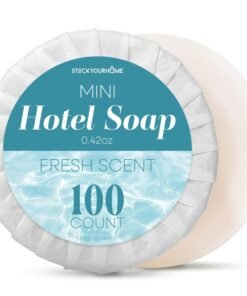 Stock Your Home Bulk Hotel Soap Bars (100 Count), Fresh Scent Travel Size Hand Soap for Hotels, Motels, and Resorts, Mini Travel Soap Bulk, Individually Wrapped Bars of Soap Bulk Pack, Guest Soaps for Bathroom