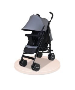 Nurtur Archer Baby/Kids Lightweight Travel Stroller 0 36 Months, Storage Basket, Detachable Bumper, 5 Point Safety Harness, Compact Design, Dark Gray