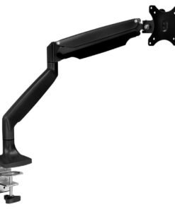 LIMOS Adjustable Gas Spring Single Monitor Arm Desk Mount | Full Motion Articulating | VESA Compatible for 21" to 32" Screens | Clamp & Grommet Base