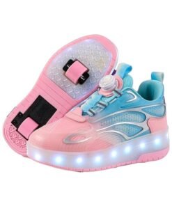 DUNISO Kids Roller Skates  with 4 Wheels,New Upgrade Skates with LED Light,Rechargeable Sport Sneaker for Boys Girls Beginner,More Balanced