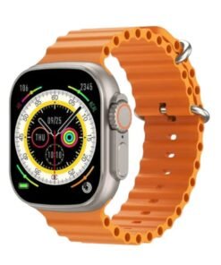 RIVERSONG Wireless Charging Bluetooth Smart Watch Motive 5t Titanium & Orange Strap