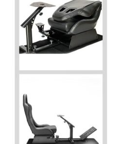GY Game Seat Professional Gaming Racing Wheel Turismo Simulator Cockpit – Adjustable VR-Ready Gaming Wheel Racing Chair Seat with Stand for Logitech G25/G27/G29/G920/G923, Thrustmaster T150/T300/TX/T500, Xbox, PS4, PC | Foldable & Ergonomic Design, 200kg Capacity, Real Leather Feel, Full Compatibility