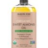 Majestic Pure Organic Almond Body Oil | 236 ML Large | 100% Pure & Natural Cold Pressed Oil Sweet Almond Oil for Skin, Face, Nails, Hair, Scalp & Massage |