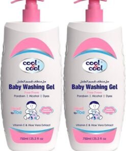 Cool & Cool Pack Of 2 Vitamin-E And Aloe Vera Extract With Extra Mild Formula Baby Washing Gel- 750Ml Head to Toe Baby Bath, Dye Free,Tear Free, Alcohol Free,Paraben-Free, 1.5 Liters
