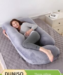 DUNISO Pregnancy Pillows for Sleeping,U shaped Maternity Pillow, Body Pillows for Adults,waist protection pillow, Full Body Support Pillow During Pregnancy with Replaceable and Washable Velvet Covered, 80x120x180cm, gray