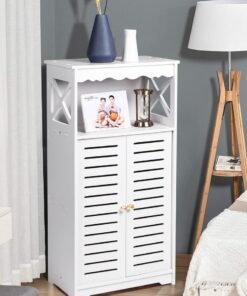 TPGP Bathroom Storage Cabinets, White Floor Cabinet, Waterproof Storage Furniture for Bedroom, Kitchen, and Hallway - PVC Lightweight - Image 4
