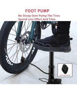 Rock Pow Portable Bike Pump  Foot Bicycle Tire Pump with Pressure Gauge  Bicycle Pump with Presta and Schrader Valve  Air Pump for Balls with Gas Ball Needle - Image 5