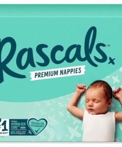 Rascals Premium Baby Diapers - Comfortable & Leak-Proof Diaper for Babies 3-5 kg - Soft & Gentle Diapers Size 1 - Jumbo Box (108 Count)