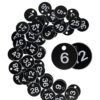 YJ Plastic ID Number Tags, Engraved Tags Key Tags Without Key Rings for Locker Dorm Hotel Bar Restaurant Club Restaurant Table Numbers 1-50, Black