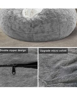 Arabest Bean Bag Chairs，Giant Bean Bag Chair for Adults，6ft Big Bean Bag Cover Comfy Bean Bag Bed (No Filler, Cover only) Fluffy Lazy Sofa (Snow Red, 6ft(150*75cm)) - Image 4