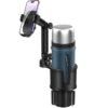 Car Cup-Holder Phone Mount with Long Arm – Expandable Base for 10–32oz Bottles, Adjustable 2-in-1 Cell Phone Holder, Fits All Smartphones, Black